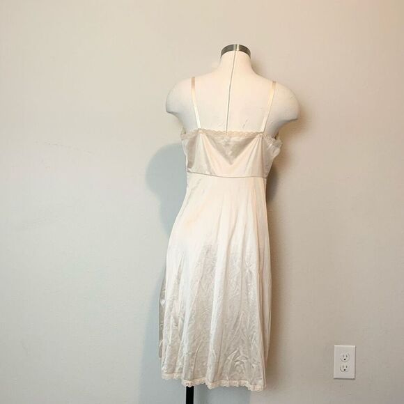 Vintage Nude Slip Dress Nightgown Rose Lace 38 Medium Sears - Picture 3 of 6